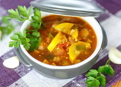 Stewed zucchini recipe (masigla at sandalan): lutuin sa isang kawali, sa mga kaldero, sa isang mabagal na kusinilya