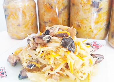 Recipe para sa hodgepodge (magsasaka) na may mga kabute at repolyo para sa taglamig: kung paano magluto ng isang mabangong bahagi ng pinggan, magbihis para sa sopas at perpektong meryenda sa ilalim ng isang talukap ng mata