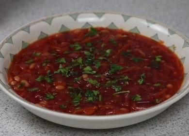 Lean borsch na may beans - hindi mas mababa sa isang recipe na may karne