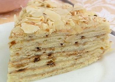 Napoleon cake sa kawali - isang mabilis at madaling curd cake nang walang pagluluto