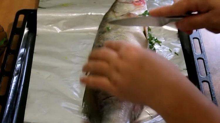 Upang ihanda ang suduk sa foil, gupitin ang mga isda