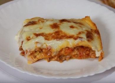 Lasagna na may tinadtad na karne at sarsa ng Bechamel - isang masarap na recipe