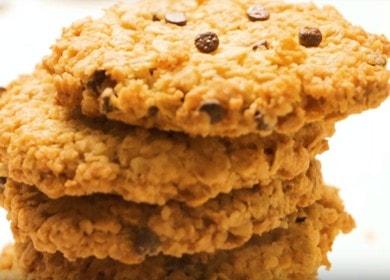 Pagluluto ng masarap na oatmeal cookies na may recipe ng tsokolate na may larawan.