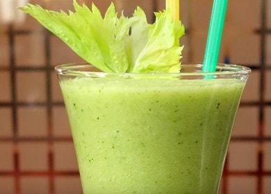 Ang pagluluto ng isang malusog na smoothie na may kintsay ayon sa recipe na may isang larawan.