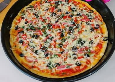 Ang pizza na walang lebadura: isang hakbang-hakbang na recipe na may mga larawan