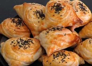 Masarap samsa na may karne sa bahay: nagluluto kami ayon sa recipe na may isang larawan.