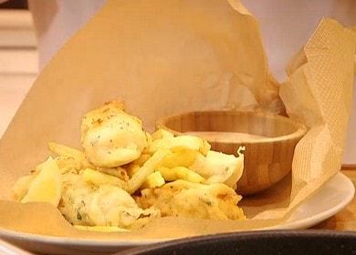 Cod fillet sa batter - masarap at hindi pangkaraniwang ulam sa 5 minuto