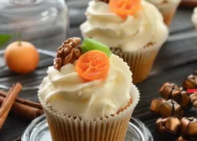 Hakbang sa hakbang na recipe carrot cupcakes na may larawan