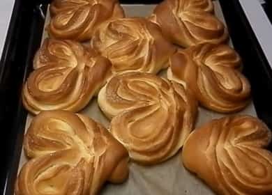 Sugar buns: hakbang-hakbang na recipe na may mga larawan