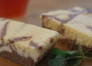 Mascarpone cheesecake na may mga pastry ayon sa isang hakbang-hakbang na recipe na may larawan