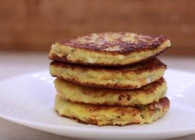 Naghahanda kami ng masarap na pancake ng patatas na may keso ayon sa isang sunud-sunod na recipe na may isang larawan.