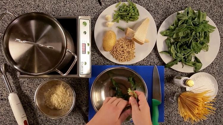 Pasta na may pesto sarsa hakbang-hakbang na recipe na may larawan