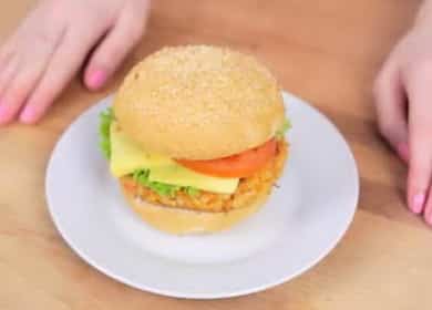 Crabsburger recipe hakbang-hakbang na recipe na may larawan