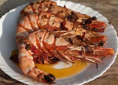 Ang sunud-sunod na prawns sunud-sunod na recipe na may larawan