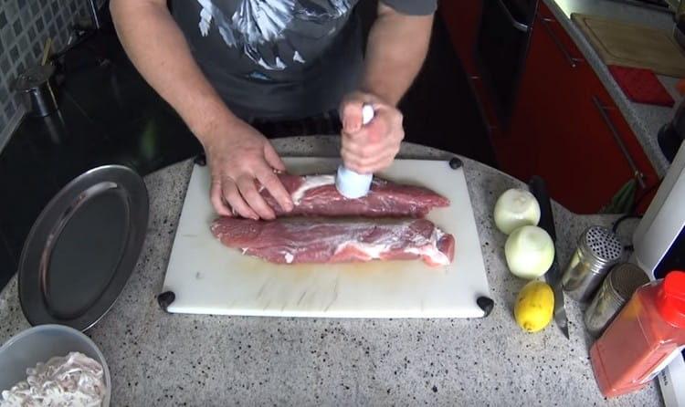 banayad na matalo ang tenderloin.