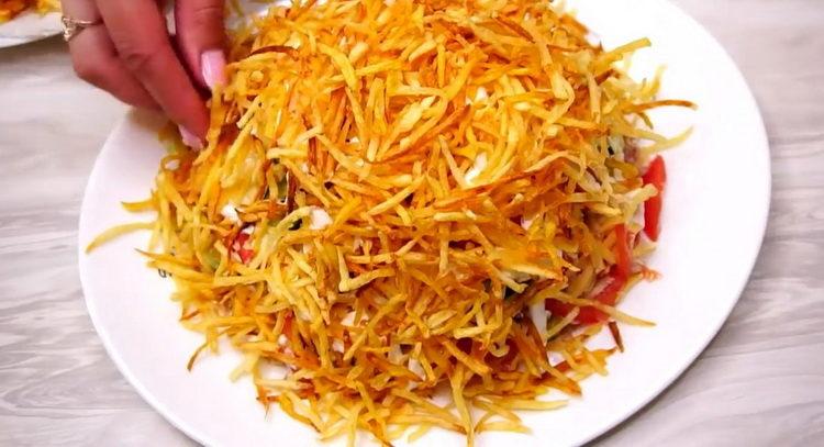 Ang salad ng salad ayon sa isang hakbang-hakbang na recipe gamit ang larawan