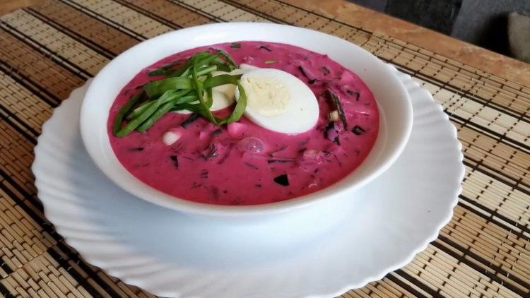 Ang taglamig na borsch ng Lithuanian ayon sa isang hakbang-hakbang na recipe gamit ang larawan